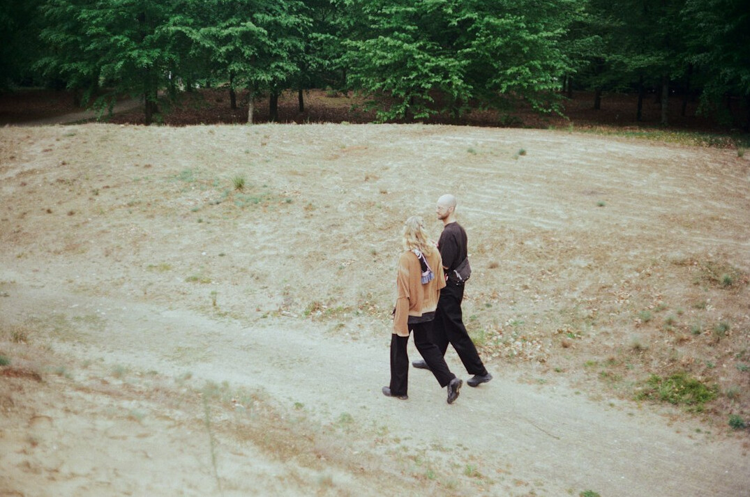happy elderly couple outdoors